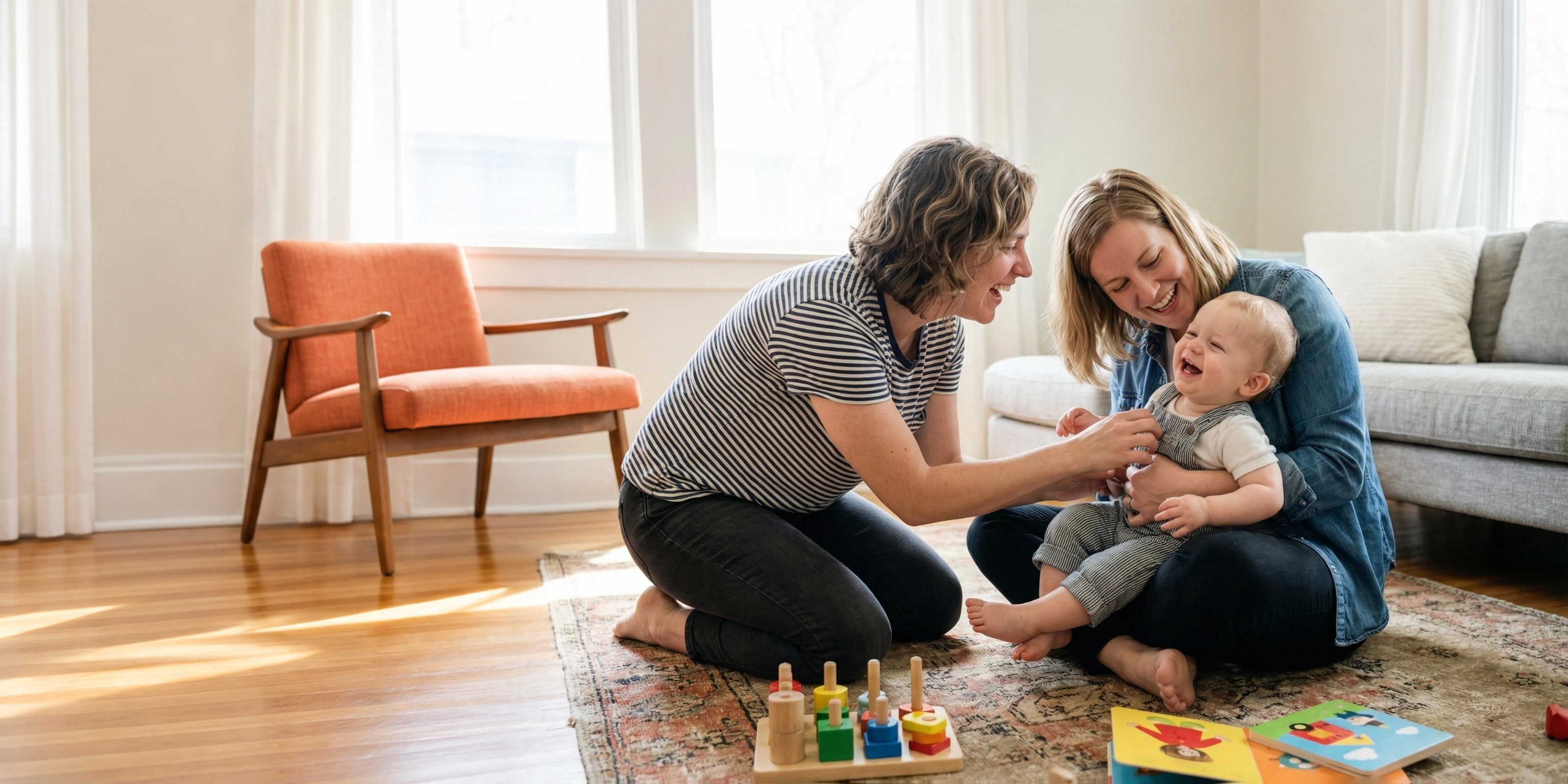 Two mothers with their child